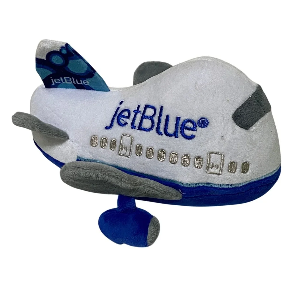 Daron JetBlue Airplane Plush Soft Toy White Blue Collectible Aviation 2021
